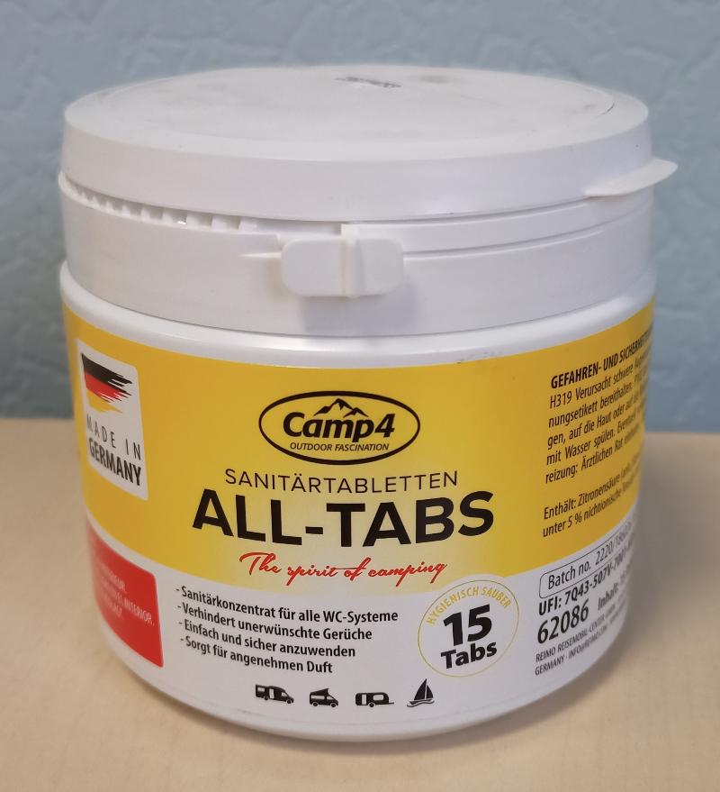 Таблетки для кассетных и переносных биотуалетов Camp4 All-Tabs, 15 шт.