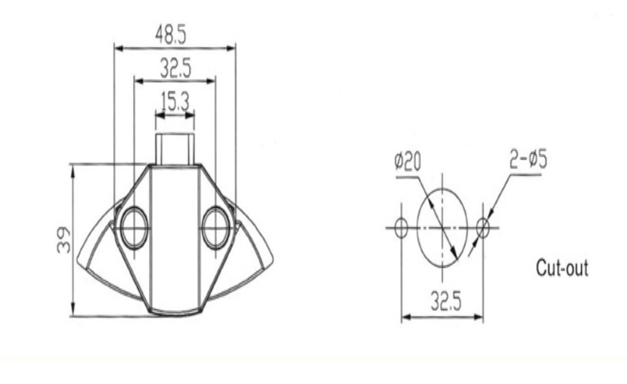 Мебельная ручка с кнопкой Furniture Lock Series BL03-GB