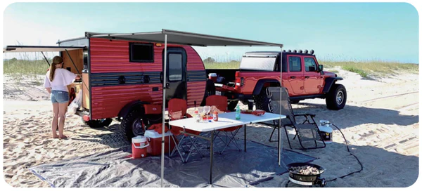 CAMPER-MARINE CM-W5325G, 250X250 Маркиза автомобильная полуавтоматическая, корпус черный, полотно серое