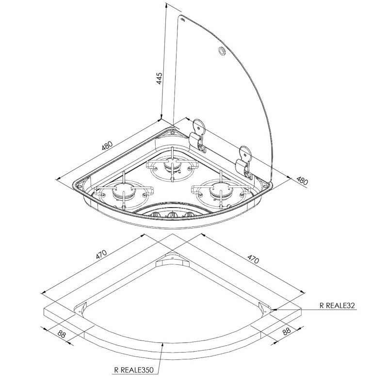 Варочная панель газовая Can FC 1343, встраиваемая