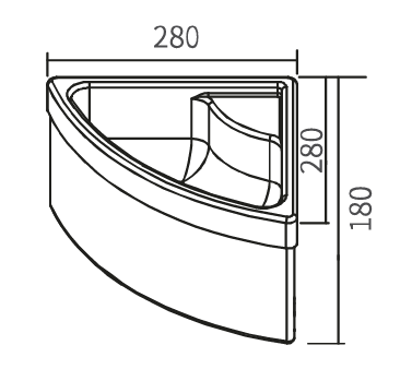 Раковина акриловая Camper-Marine GR-Y014, угловая.