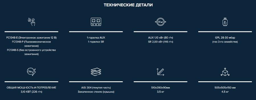 Варочная панель газовая Can FC 1348, встраиваемая