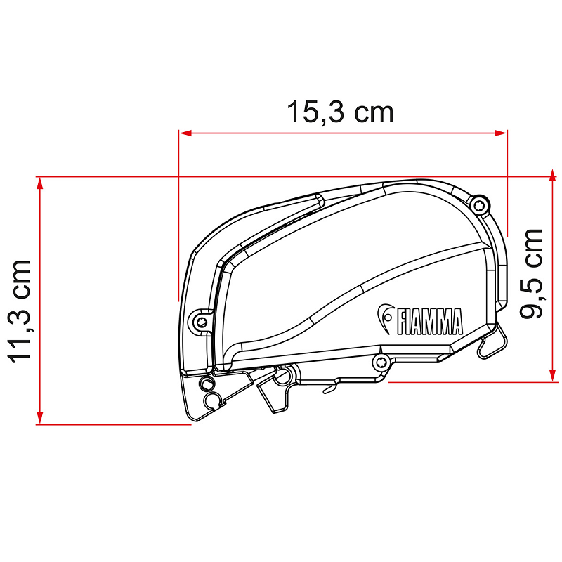 Fiamma F80S, 3.4м Маркиза накрышная корпус белый, полотно серое