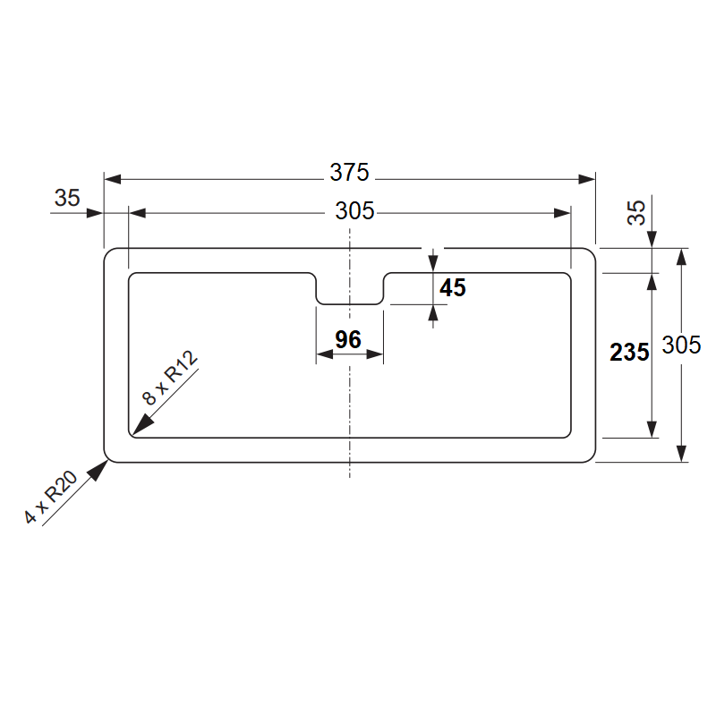 Dometic SK 4 375x305 мм, люк сервисный