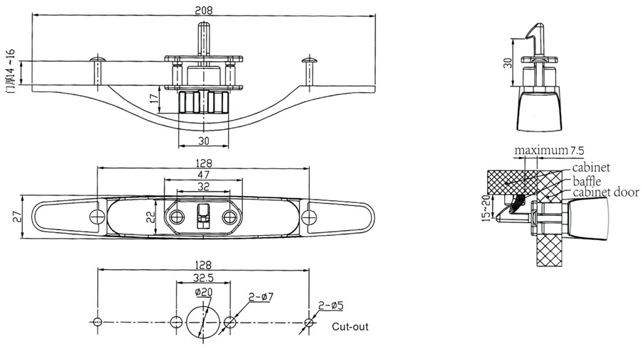 Мебельная ручка Furniture Lock Series BL10-PC
