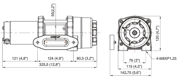 Come Up Cub 3S (1361 кг, трос синтетический), лебёдка электрическая