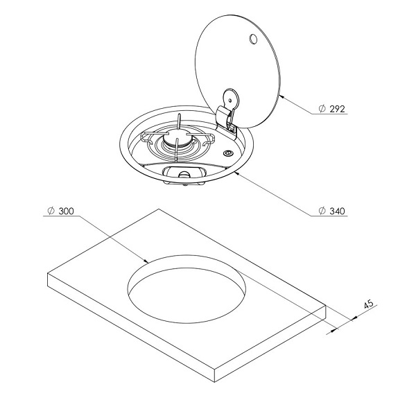 Варочная панель газовая Can FC 1345, встраиваемая