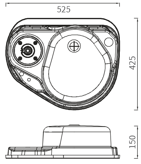 Camper-Marine GR-600R Варочная поверхность газовая встраиваемая  одноконфорочная из нержавеющей стали с круглой раковиной со стеклянной крышкой и пьезоподжигом, правая.