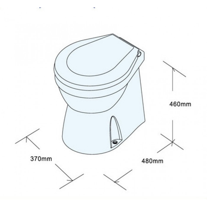 Туалет TMC с закрытым основанием, 12В, мацераторный
