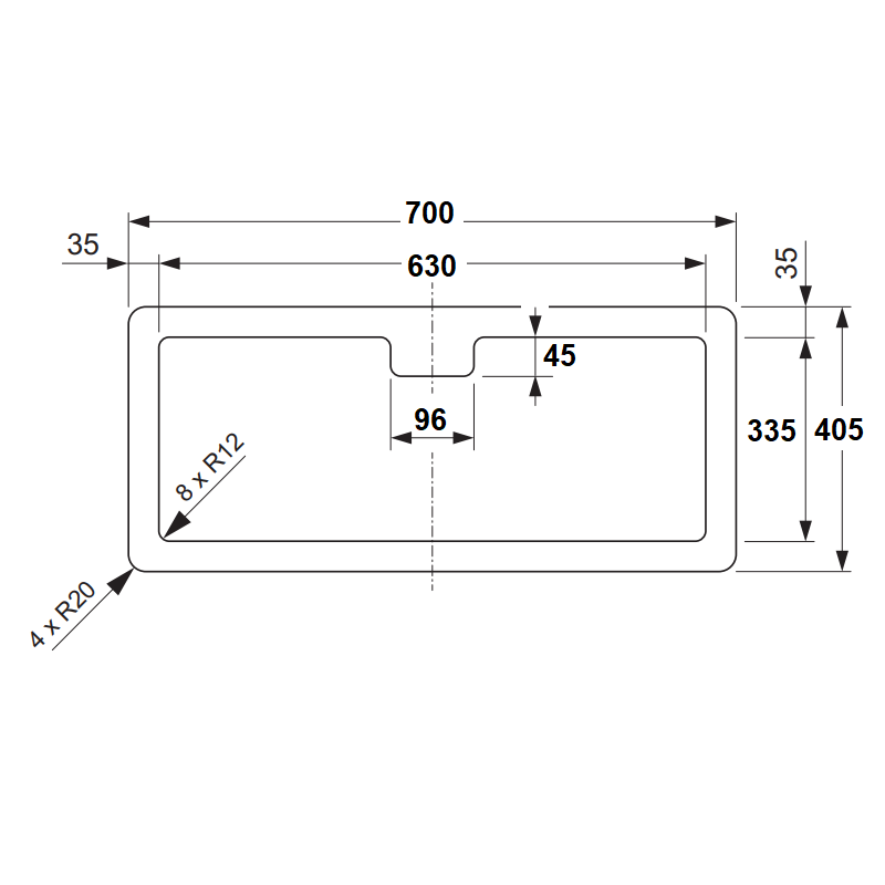 Dometic SK 4 700x405 мм, люк сервисный
