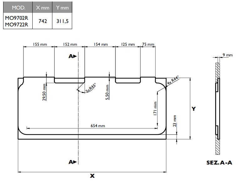 Варочная панель газовая MO 9722R AM, Dometic, с раковиной