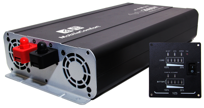 Инвертор MobileComfort S3012-BC, 3000Вт, 12В, чистый синус,  розетка 230V, встроенное зарядное устройство 20А, схема приоритетов 230V, функция бесперебойника, USB выход, в комплекте настенная панель управления