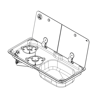 Газовая плита Can FL 1765, раковина справа