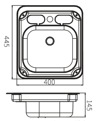 Camper-Marine GR-586B Раковина встраиваемая нержавеющая сталь со стеклянной крышкой.