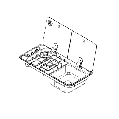 Газовая плита Can FL 1401, с раковиной