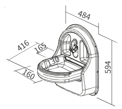 Раковина откидная акриловая Camper-Marine GR-Y331