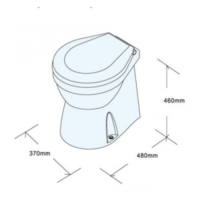 Туалет TMC с закрытым основанием, 24В, мацераторный